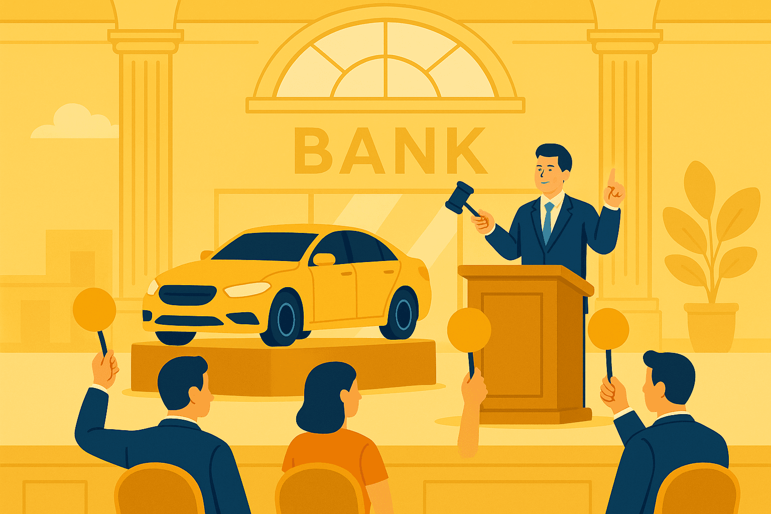 Oficina bancaria moderna con interfaz de CariBid visible