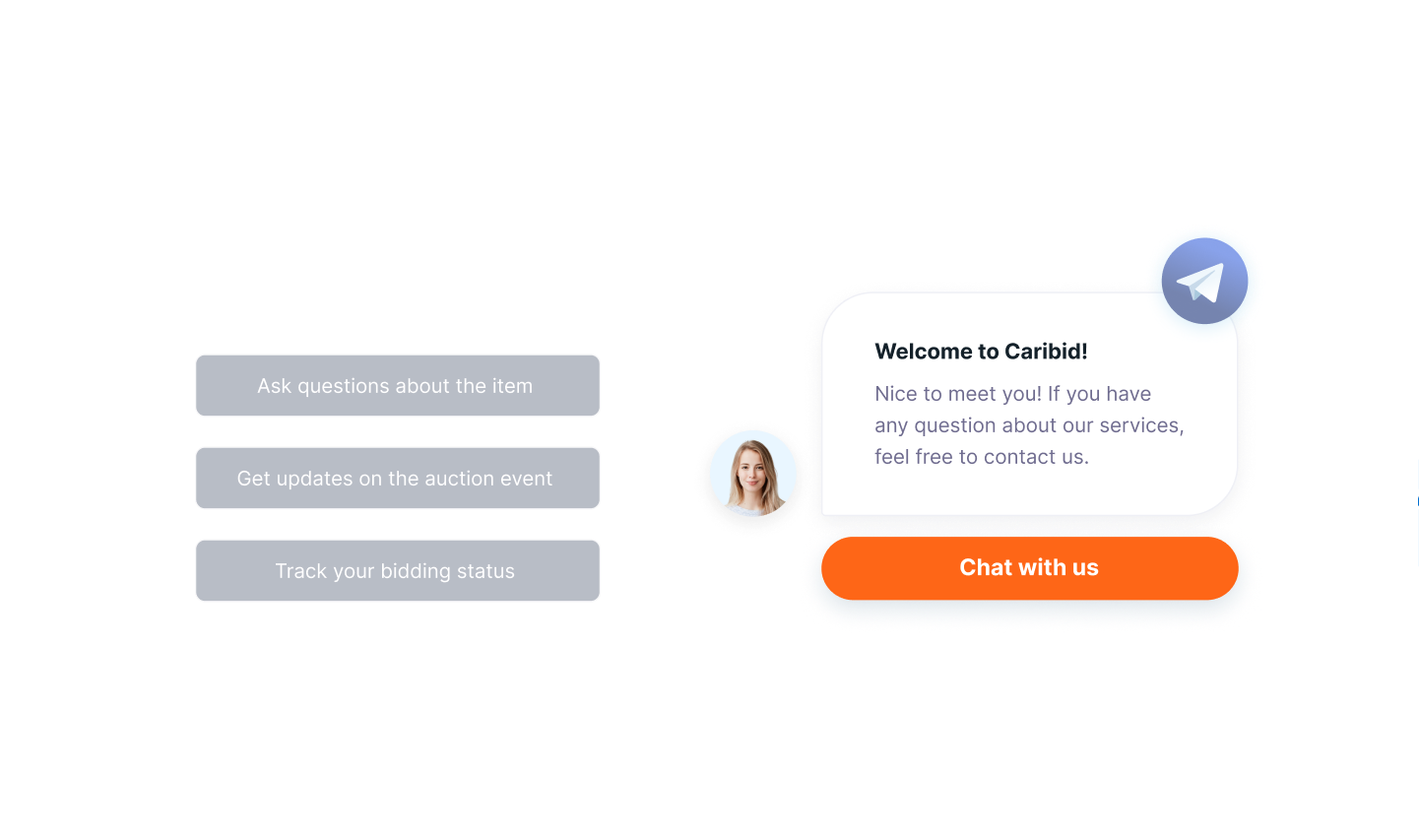 Live chat interface connecting users with brokers for personalized advice on bidding.