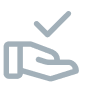 Hand with a checkmark icon representing simplified and secure transactions