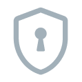 Shield icon with a keyhole symbolizing secure and efficient digital transactions