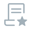 Document icon with a star symbol representing winning bids and digital contracts